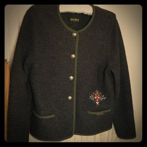 Austrian wool sweater jacket by Geiser size (L)